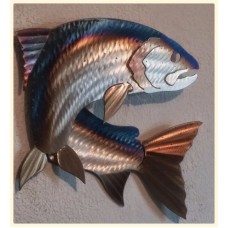 Metal Salmon,Fish,Fly,Fishing,Cabin.Lodge,Art,Wall,Home decor,Wildlife   223073215163